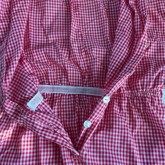 Vintage Red And White Gingham Shirtwaist Dress Women's Small Waist Tie - Picture 8 of 9